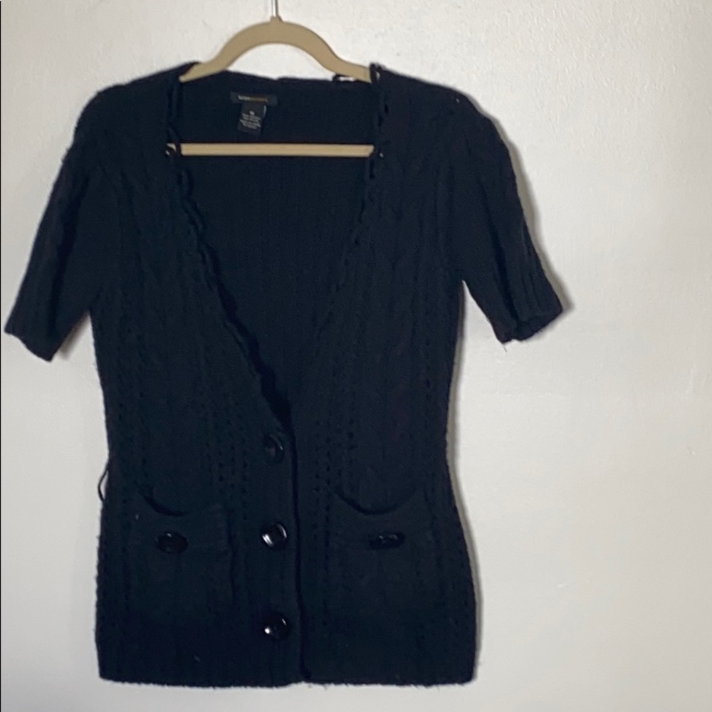 Short sleeve black cardigan